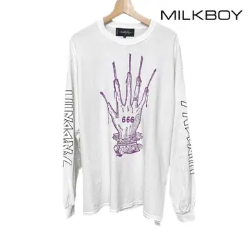 MILKBOY HAND Long sleeve omen 화이트 XL
