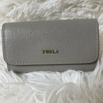 FURLA 훌라 그레이 그레이 베이지 가죽 키케이스