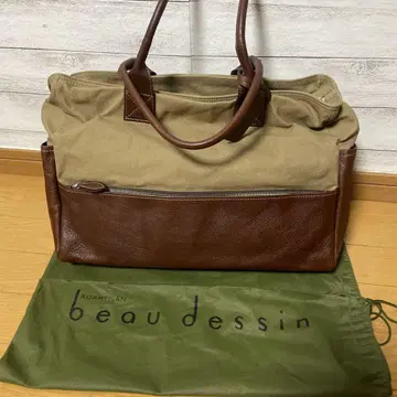 BEAU DESSIN 보 데셍 천연 가죽 캔버스 백 새상품급