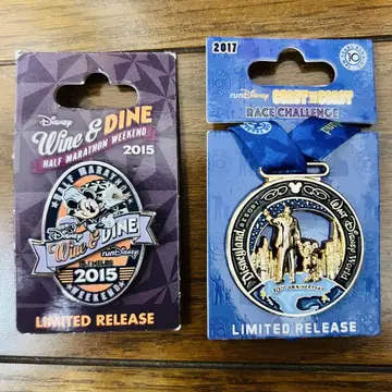 WDW 마라톤 미키 파트너스상 핀 배지 2점 런 디즈니