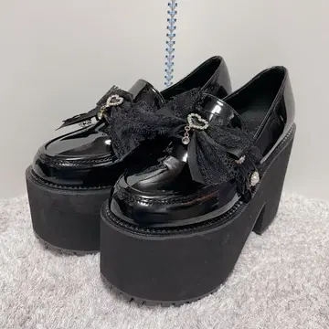 ROJITA 로지타 하트 비쥬 리본 통굽 신발