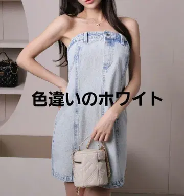 립서비스 데님 베어 원피스 S