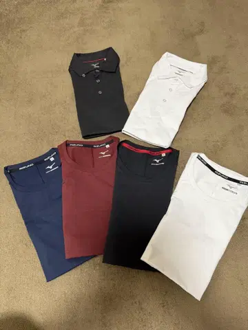 미즈노 T셔츠 피케 셔츠 반팔 6벌 세트 M mizuno