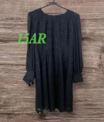 15AR 블랙 원피스 긴팔 포멀