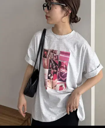 디스코트 포토 프린트 티셔츠
