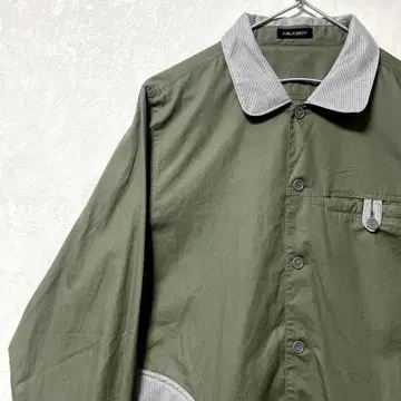 밀크보이 디자인 셔츠 파라슈트 모스 그레이 실버 긴팔