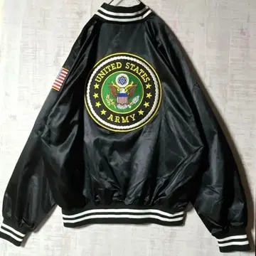 AUGUSTA 빅 로고 바시티 자켓 나일론 점퍼 블랙 자수 사이즈 L