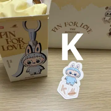 [ 정품 ] Labubu 알파벳 [ K ] 라부부 봉제 인형 펜던트