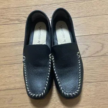 블랙, 천연 가죽 모카신 로퍼