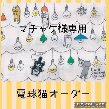 전구 고양이 6중 거즈 손수건 오더