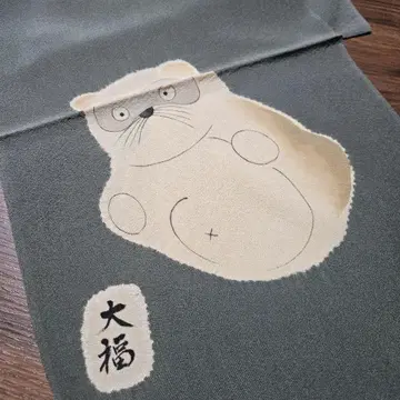 귀여운 너구리! 오케시보리 오비 장식 천
