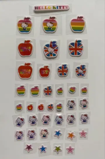 헤이세이 레트로 레어 헬로키티 씰 오로라씰 미니씰 사과