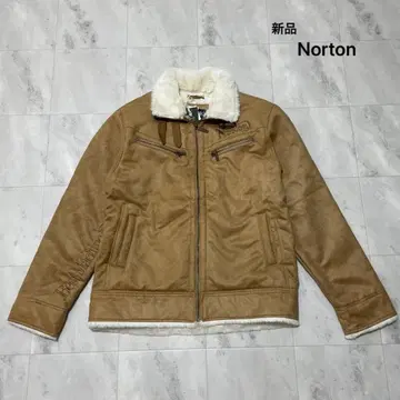 새상품 Norton 플라이트 자켓 무스탕 자켓 자수 바이크 보아