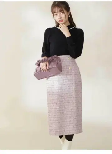 새상품급!! 프로포션 바디 드레싱 트위드 타이트 스커트