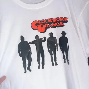 vintage 시계태엽 오렌지 영화 티셔츠 레어