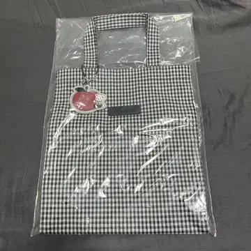 깅엄 체크 토트백
