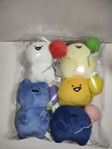 오분구와 함께 볼체인 달린 풍선 봉제 인형 5종 컴플리트