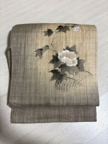 여름 아이템 작가 물 꽃무늬 린넨 나고야 오비 o-26