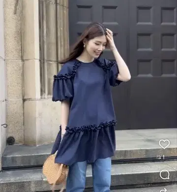 Re.Verofonna 베로폰나 테이프 프릴 티어드 튜닉