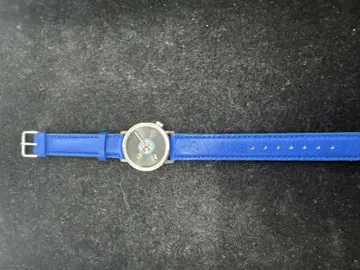 AKTEO 레코드 디자인 시계 가죽 벨트