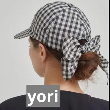 yori 체크 무늬 캡