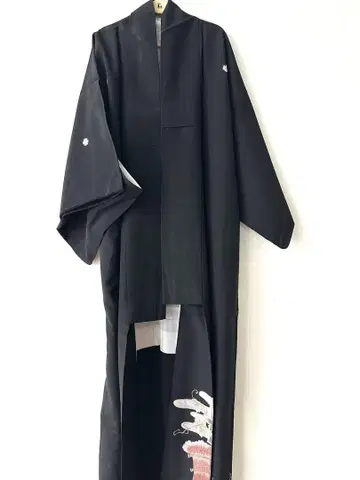 블랙 전통 예복 기모노 자수 기모노 일본 의류