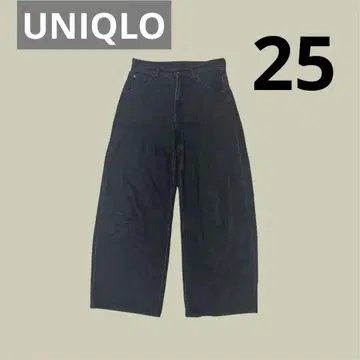 유니클로 배기 커브 청바지 08 DARK GRAY 25 기장 짧음