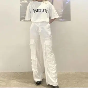 kiss the club satin cargo pants white