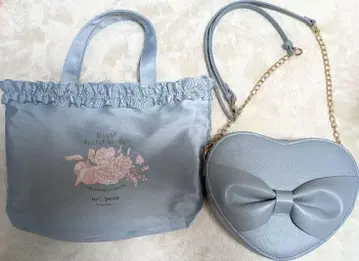 아오키 미사코 시마무라 하트 숄더백 니나스 미니 토트 스카이블루