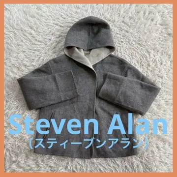 [ Steven Alan ] 숏코트 울 후드 부착 그레이 M