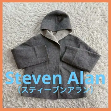 [ Steven Alan ] 숏코트 울 후드 부착 그레이 M