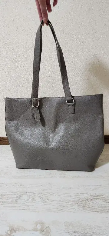 그레이 합성 피혁 숄더백