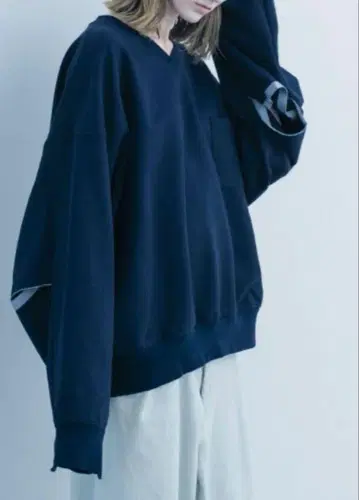 [ stein ] DIVIDE SLEEVE V NECK SWEAT LS