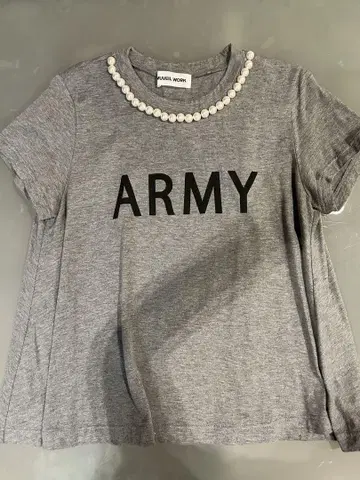 muveil work ARMY 프린트 펄 장식 티셔츠 38