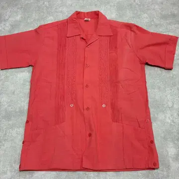 GUAYABERAS FINAS 쿠바 셔츠 린넨 살몬 핑크