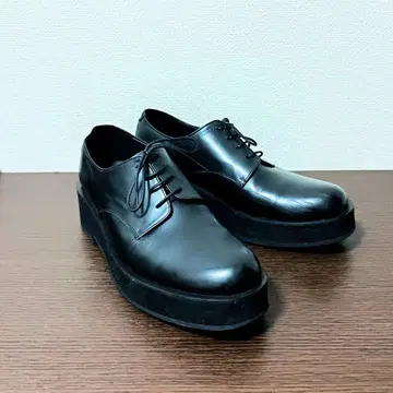 통굽 가죽 신발 스타일업 플랫폼 블랙 28cm
