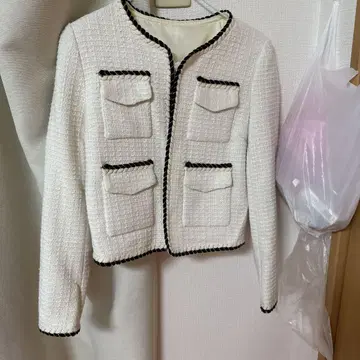 화이트 노카라 자켓 155/80A(S)