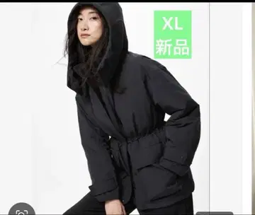새상품 유니클로 하이브리드 다운 코트 블랙 XL 여성용