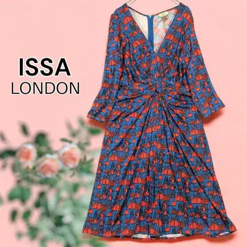 ISSA LONDON 이싸런던 실크 저지 7부 소매 원피스