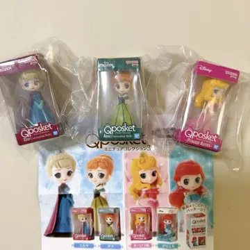 Qposket 엘사 오로라 공주 미니어처 컬렉션 3 디즈니