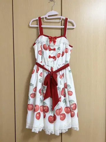 Angelic Pretty creamy cherry 오버롤 스커트