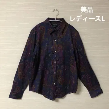 새상품급 로렌 랄프 로렌 화려한 무늬 셔츠 페이즐리 컬러풀 긴팔 L