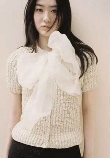 ZARA 즉시 완판 아이템 니트 오간자 리본 상의