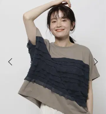 니코앤드 프릴 메쉬 프렌치 풀오버 모카 L