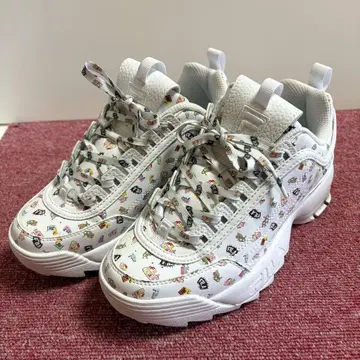 [ FILA ] 24cm 디스럽터 II 멀티 그래픽 스니커즈