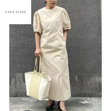 새상품 CASA FLINE 볼륨 슬리브 I 라인 드레스 원피스 F