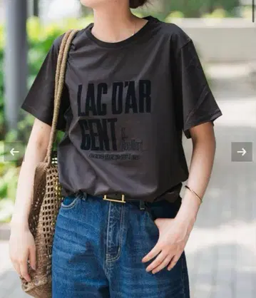 새상품급 Spick&span La Hutte/라유트 로고 Tee BK