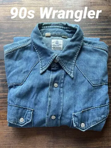 90s 랭글러 Wrangler 데님 셔츠 새상품급