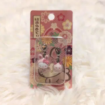 헬로키티 HelloKitty 일본풍 패턴 크레이프 원단 참 키링