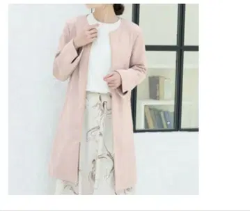 ViS 에코 스웨이드 노카라 집업 코트